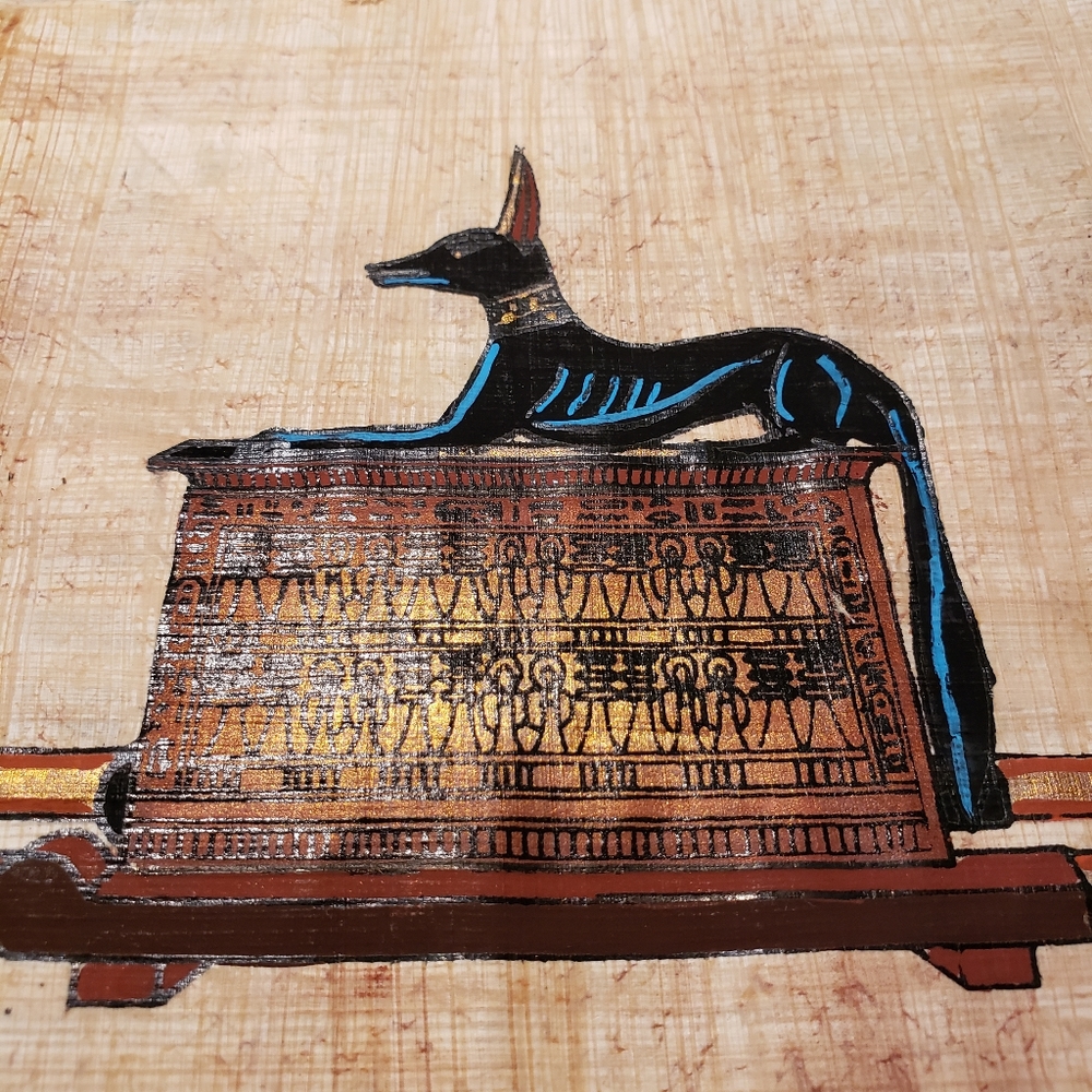 Egyptian painting on papyrus paper.